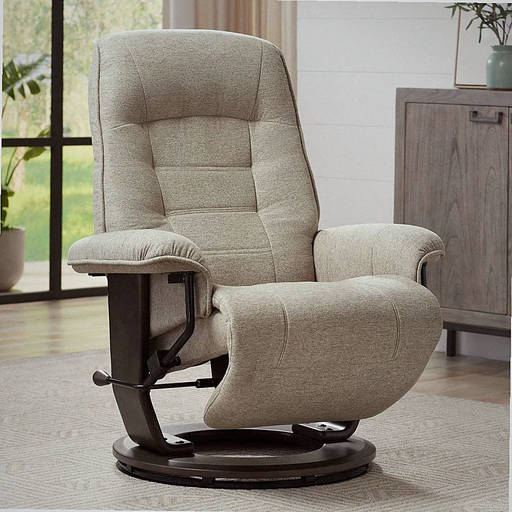 BenchMaster Annika Chestnut Fabric Adjustable Swivel Recliner
