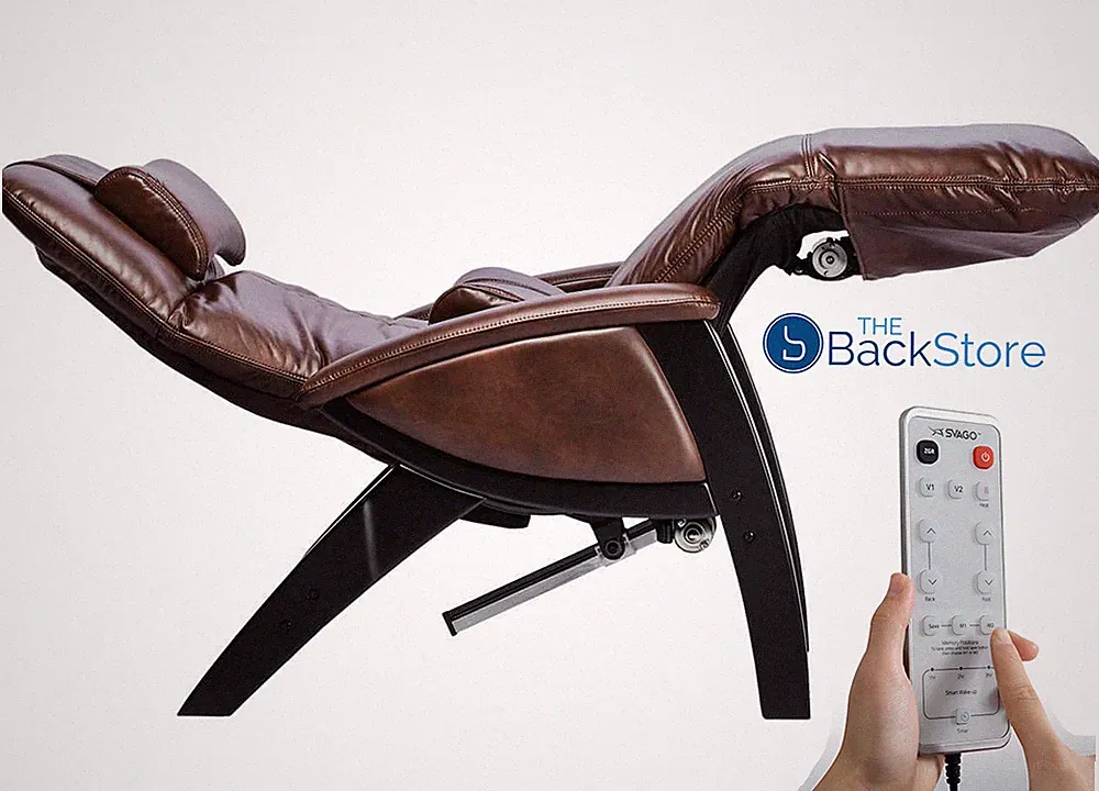 Svago ZGR Plus Dual Power Zero Gravity Recliner with Heat - Chestnut