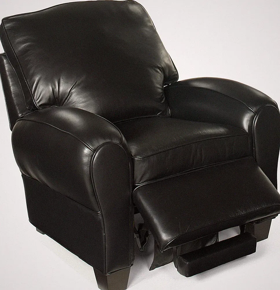 Luxurious Hand-Crafted Ebony Leather Recliner USA-Made