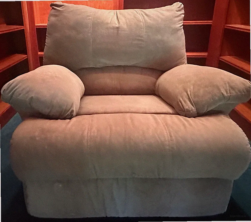 Manual Recliner Chair Microfiber suede, light brown. Pre-owned, PICK UP only!