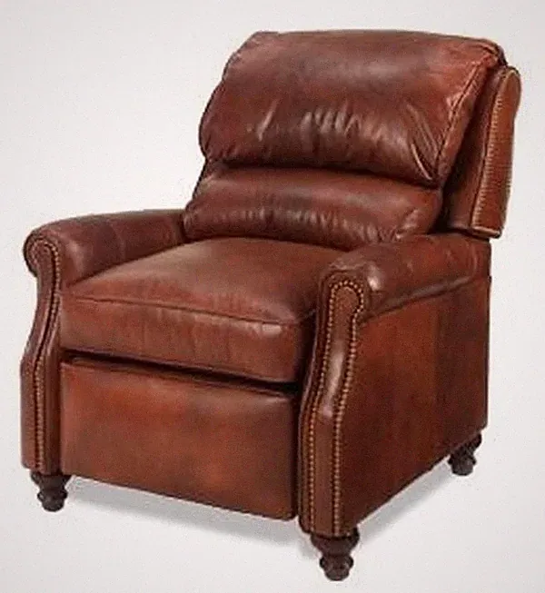 Traditional Hand-Crafted Leather Recliner, USA Made